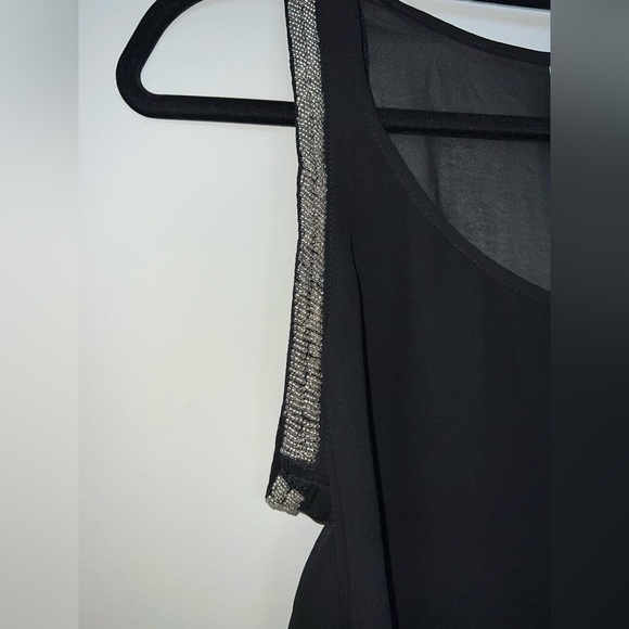 Black Blouse with beaded embellishments. Size Small. NWT. Top is slightly sheer. - Picture 3 of 4